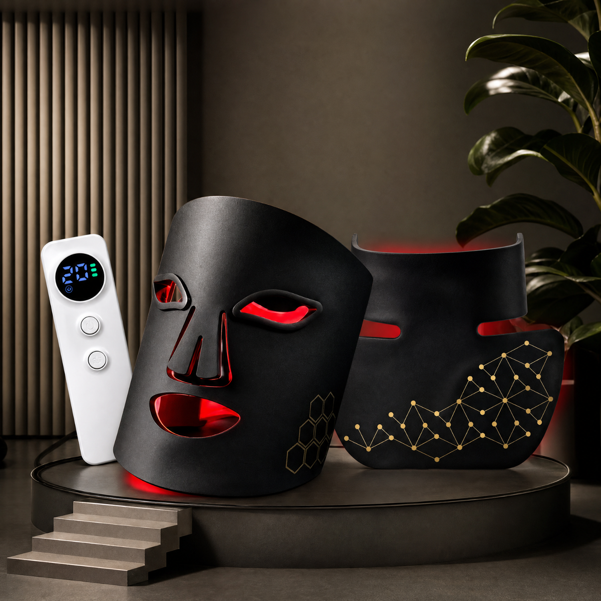 2-in-1 LED Red Light Therapy Mask for Face & Neck
